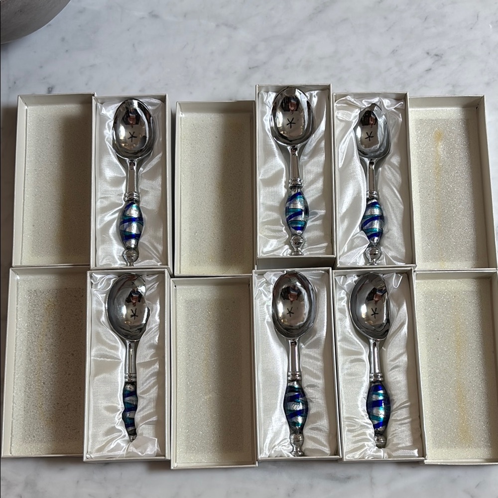 Ice Cream Scoop “Murano Art” Deco Collection Lot of 6